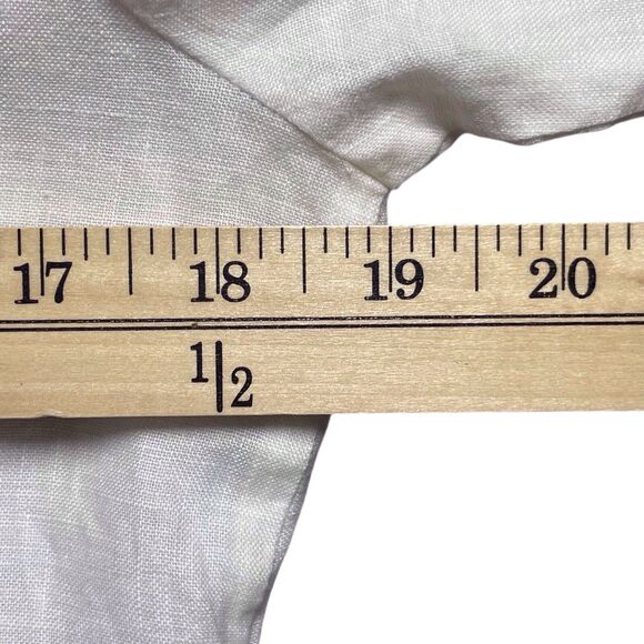 ANNE FONTAINE Charlette Blouse Size 40 6 8 White Linen 3/4 Sleeve Tie Back EUC - Picture 13 of 16